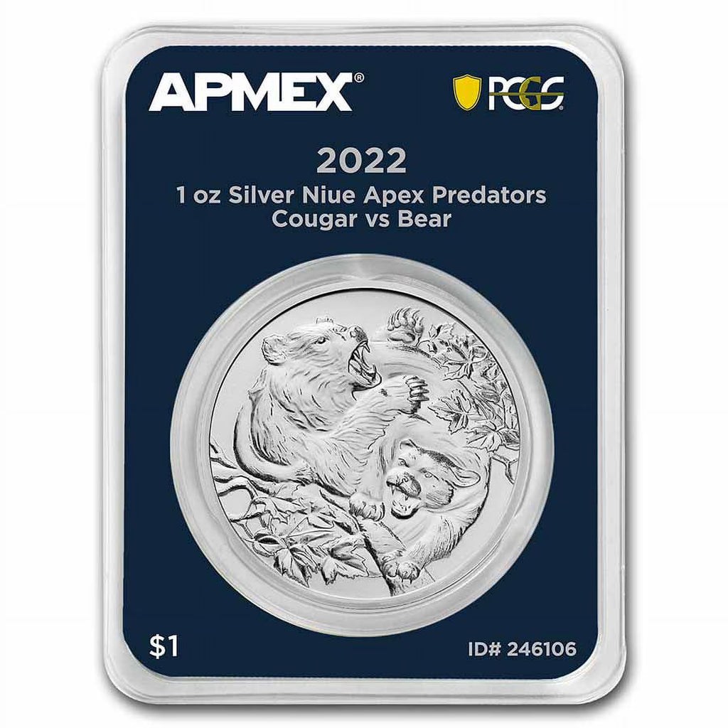 1 oz Silver Cougar vs Bear Coin I741