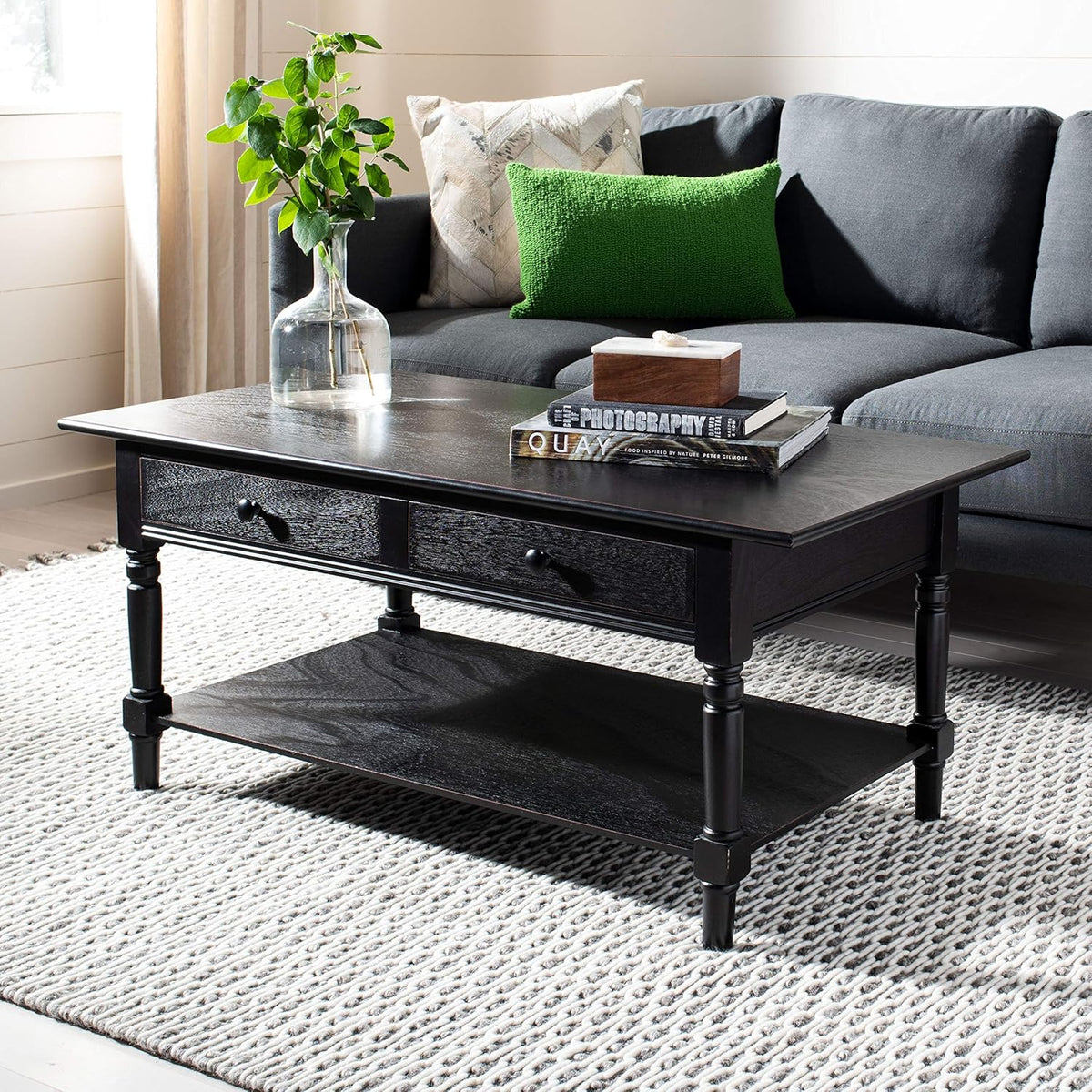 Distressed Black Coffee Table I249644