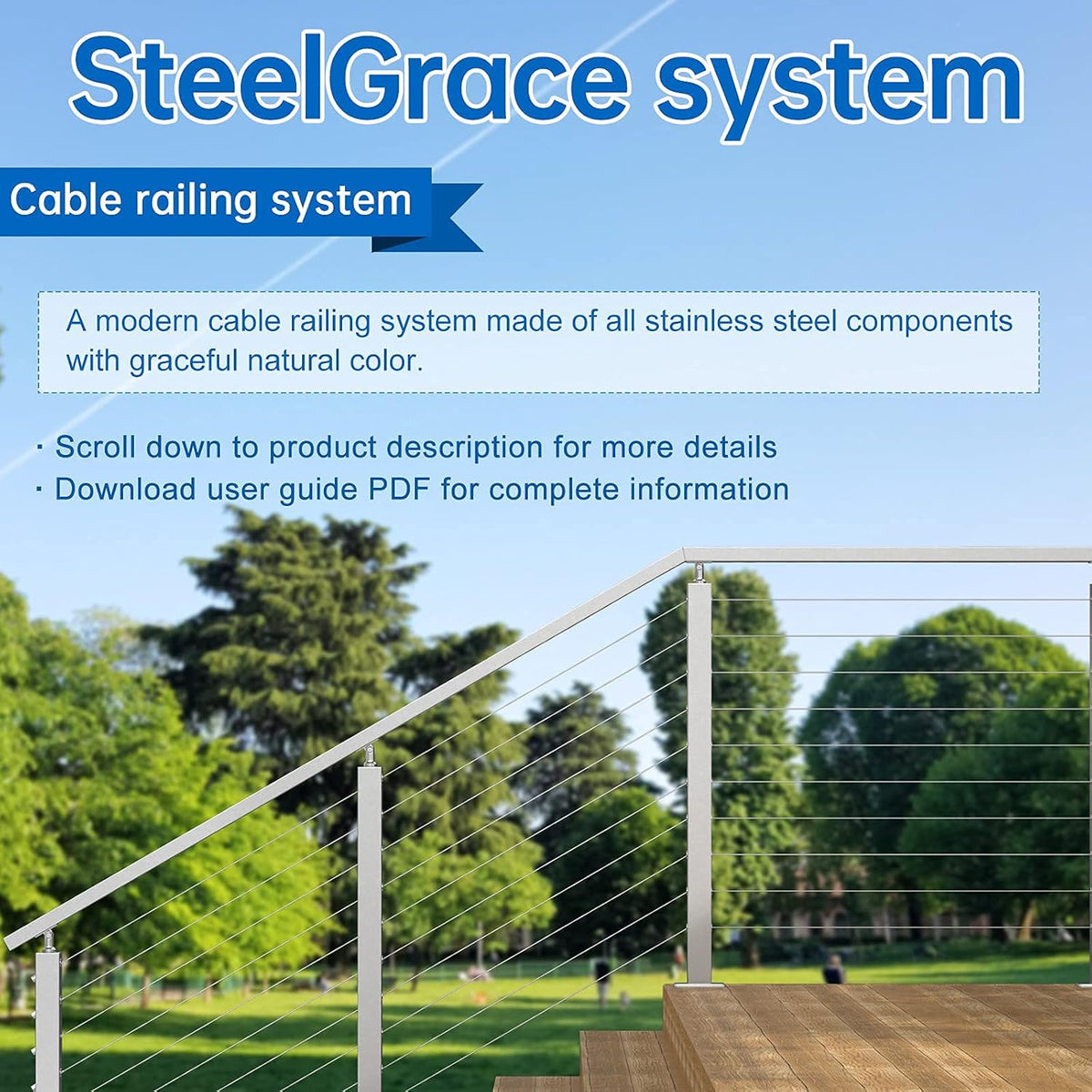 20 Set Swageless Cable Railing Kit 1/8 T316 Stainless Steel Hardware G7327