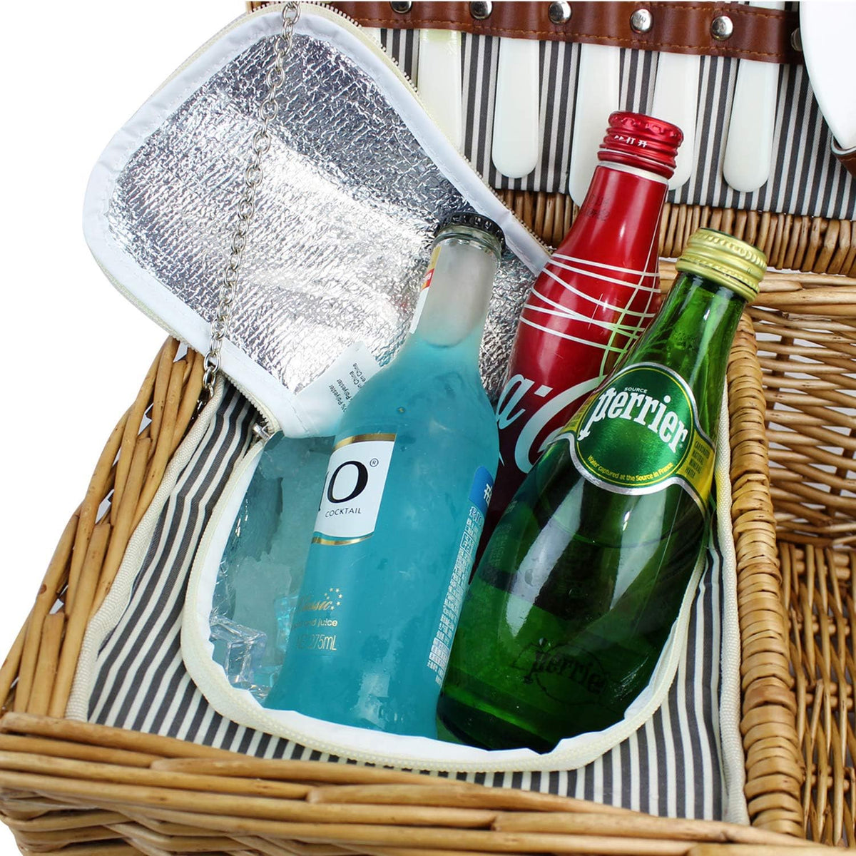 Willow Wicker Picnic Basket Set with Insulated Compartment X931537