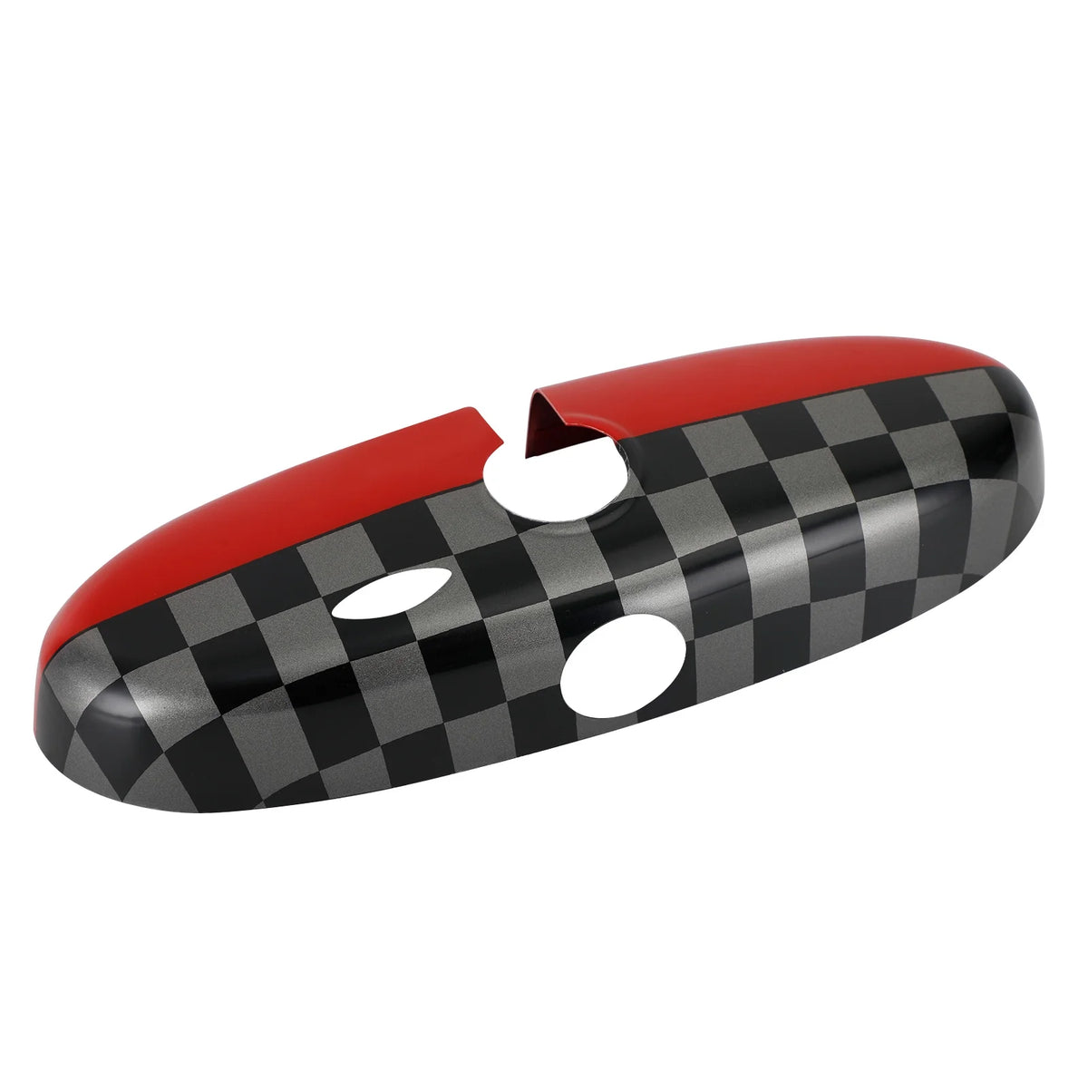 Black/Grey Checkered Rear View Mirror Cover F40867