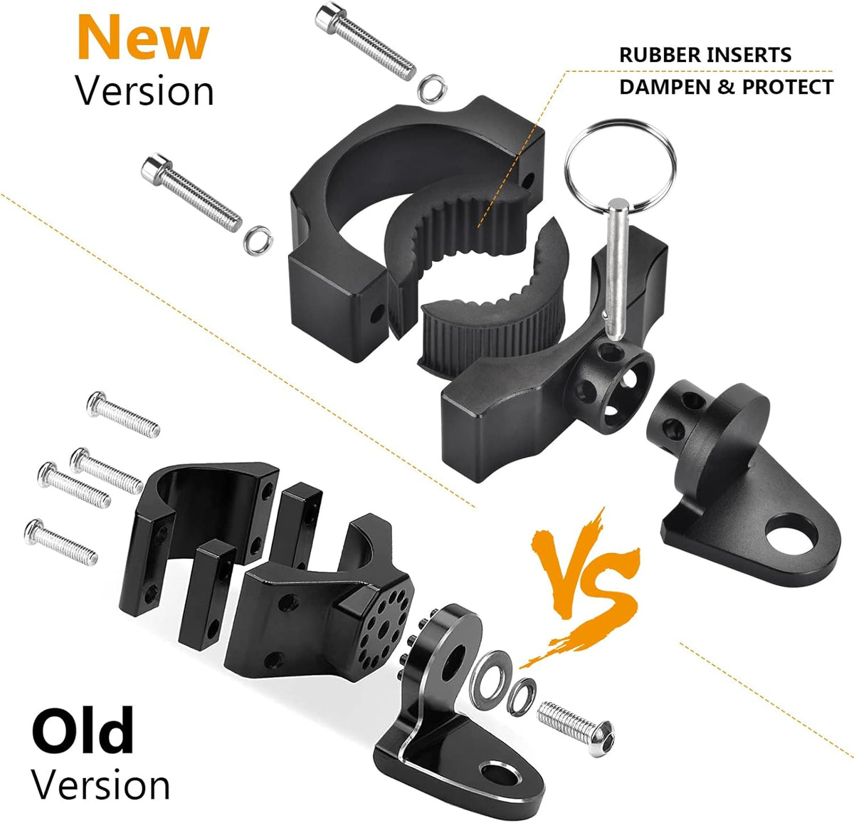2PCS Quick-Release UTV Flag Pole Mounting Bracket for 1-2in Roll Bar Z1115