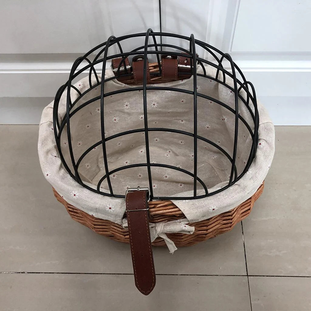 Wicker Front Handlebar Bike Basket R7731
