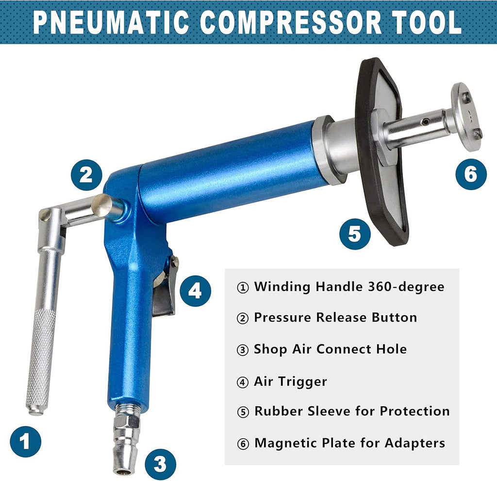 23PCS Pneumatic Brake Caliper Wind Back Tool Kit with Adapters X2897