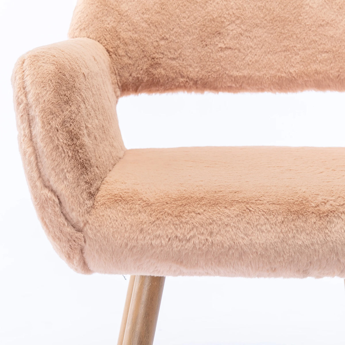 Faux Fur Dining Chairs with Solid Steel Leg Q329771