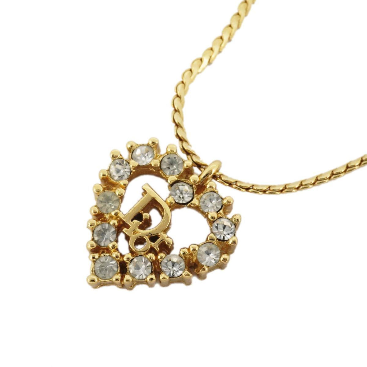 Gold Plated Rhinestone Heart Necklace H10213