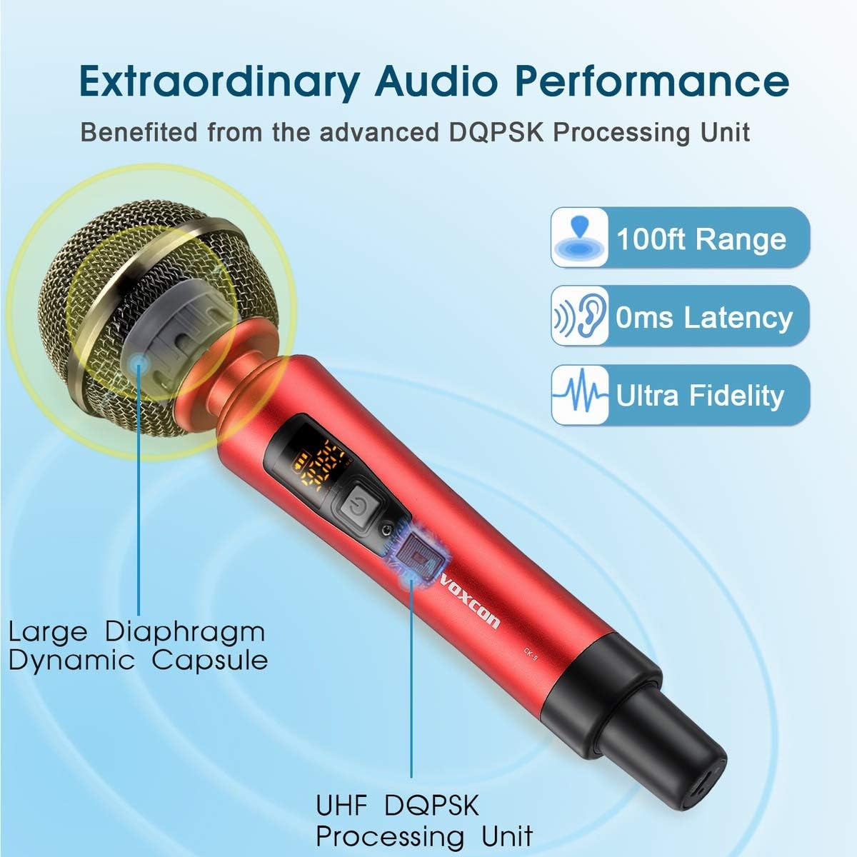 Rechargeable UHF Dynamic Wireless Microphone System, Pack of 2 B6219