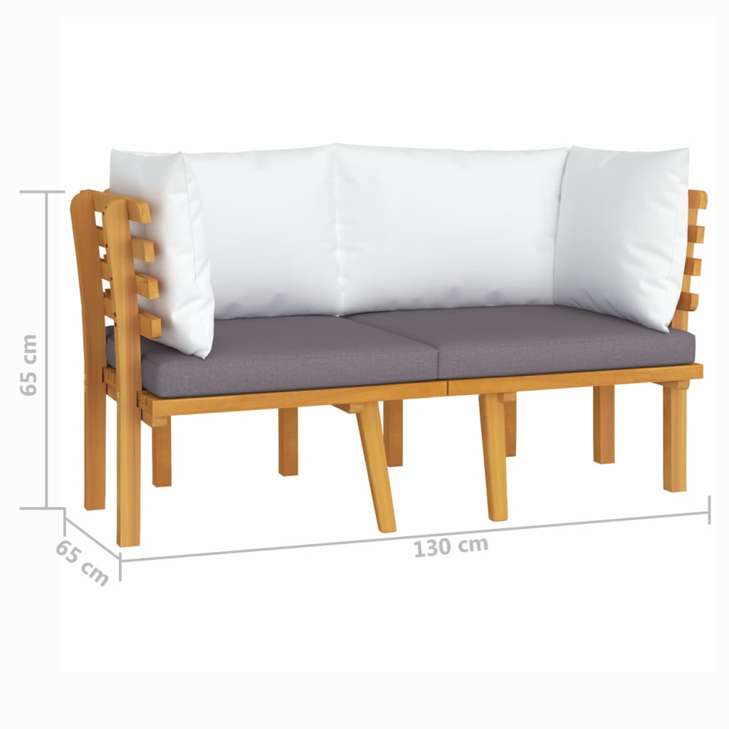 2-Seater Patio Sofa with Cushions Solid Acacia Wood Q1301