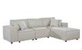 Beige Linen Sofa with Reversible Chaise P879