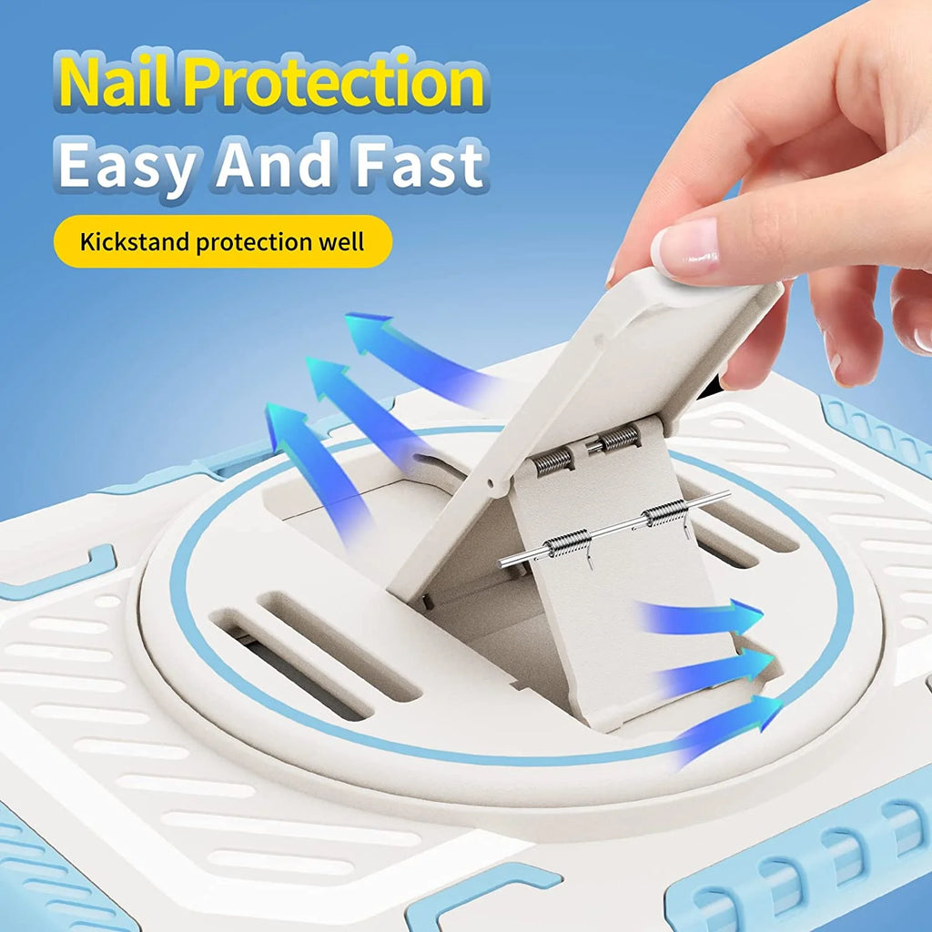 Heavy Duty Protective Case for iPad 10.9 Inch with Rotating Hand Strap & Stand H7613