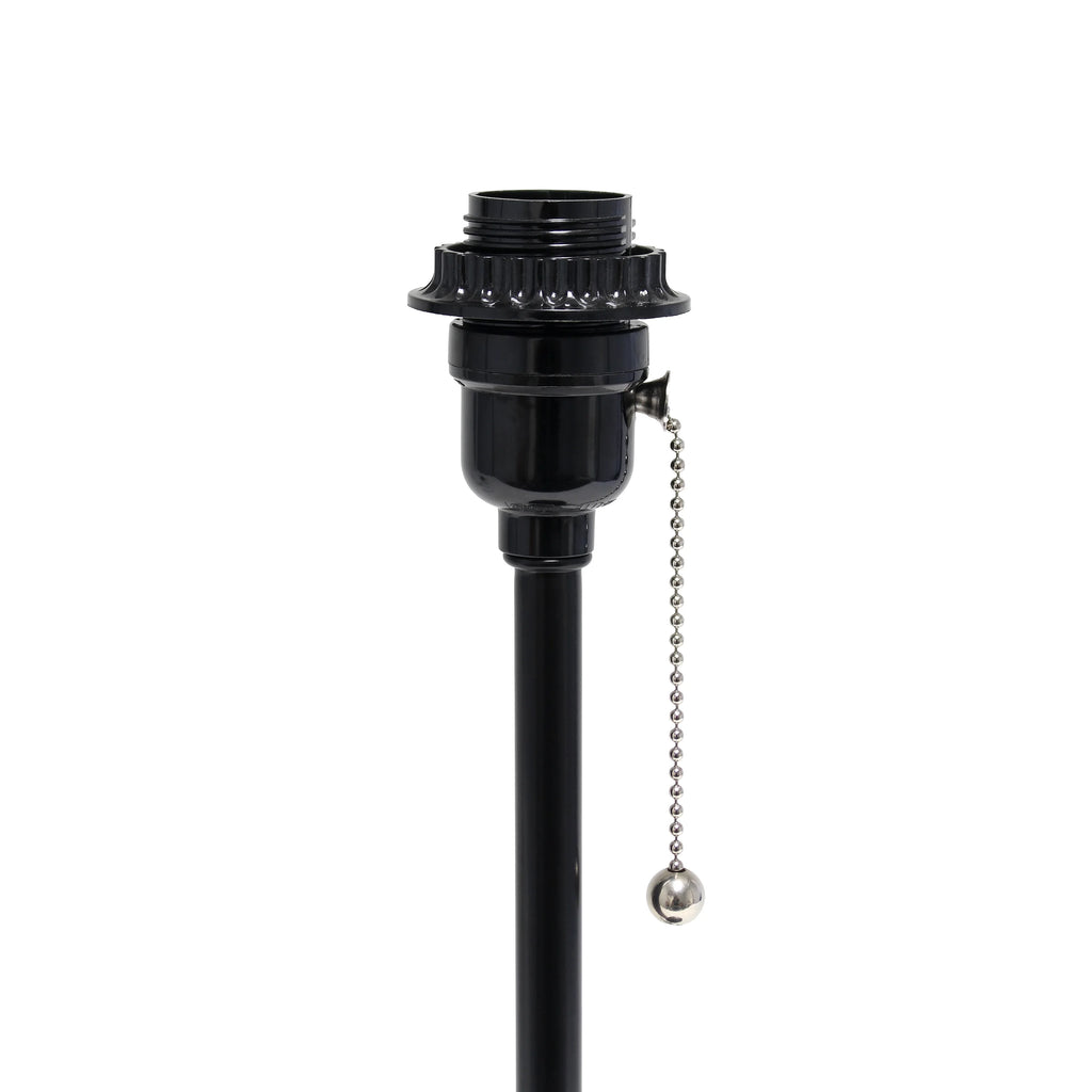 Black Stick Lamp with Outlet and Fabric Shade Two Pack Set T7132