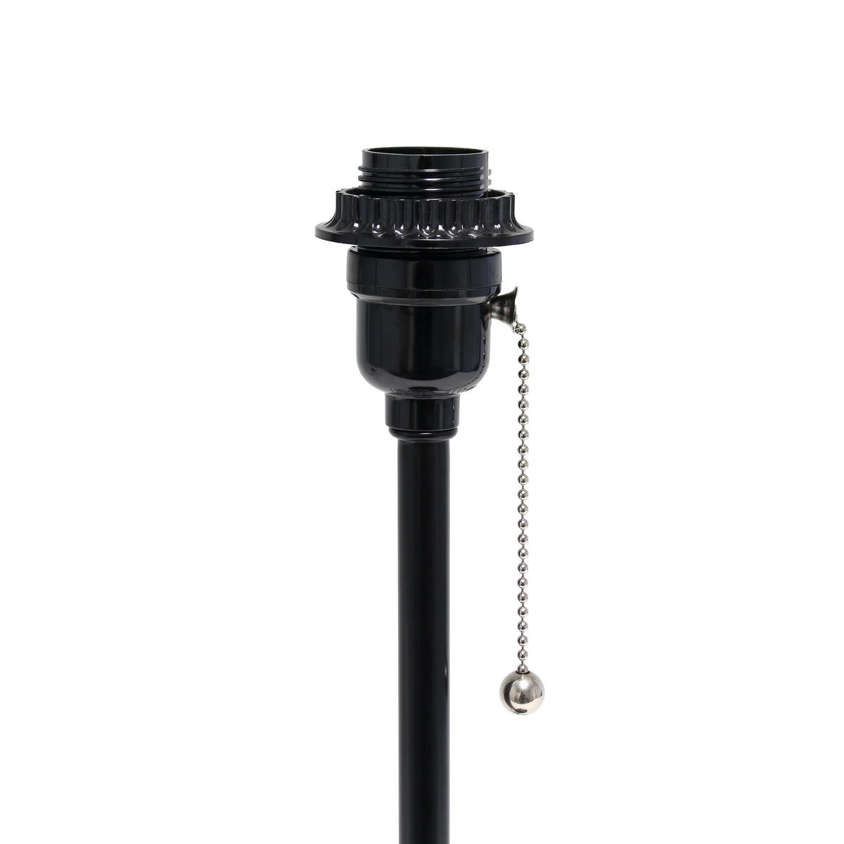 Black Stick Lamp with Outlet and Fabric Shade Two Pack Set T7132