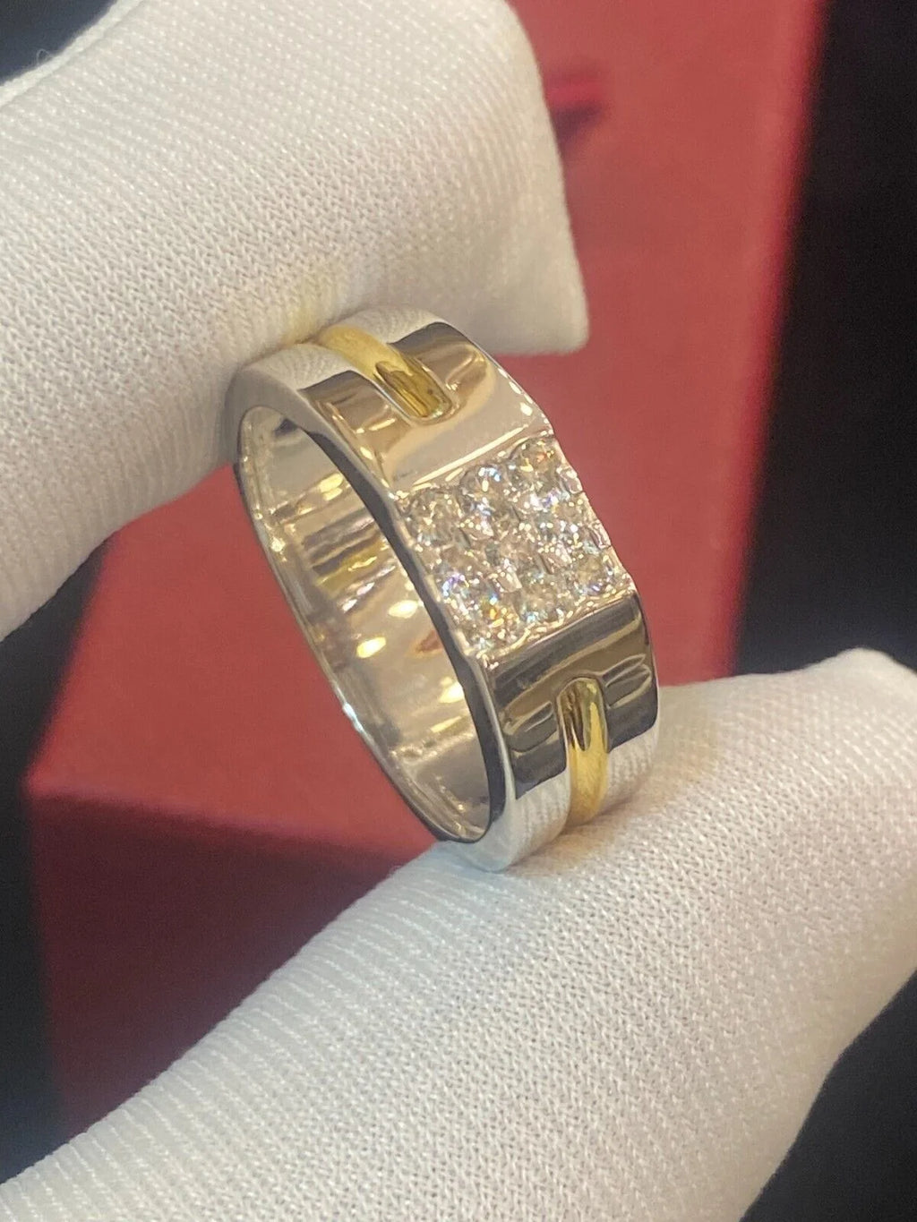 14K White Gold Diamond Wedding Band Ring H700