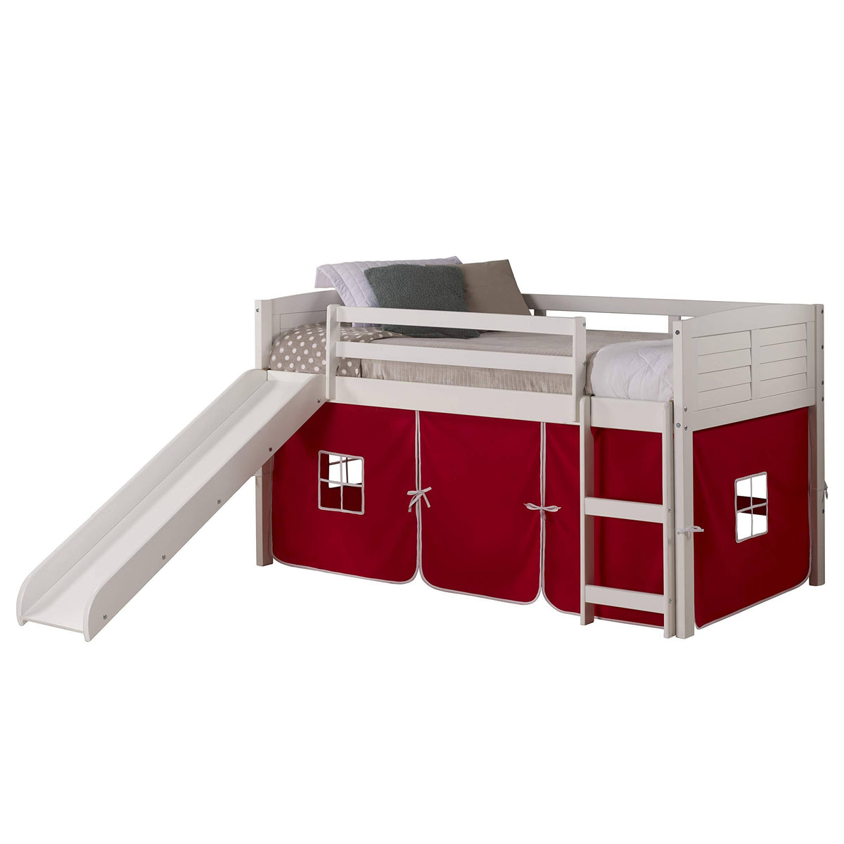 Twin Louver Low Loft White w/Red Tent Slide M2963