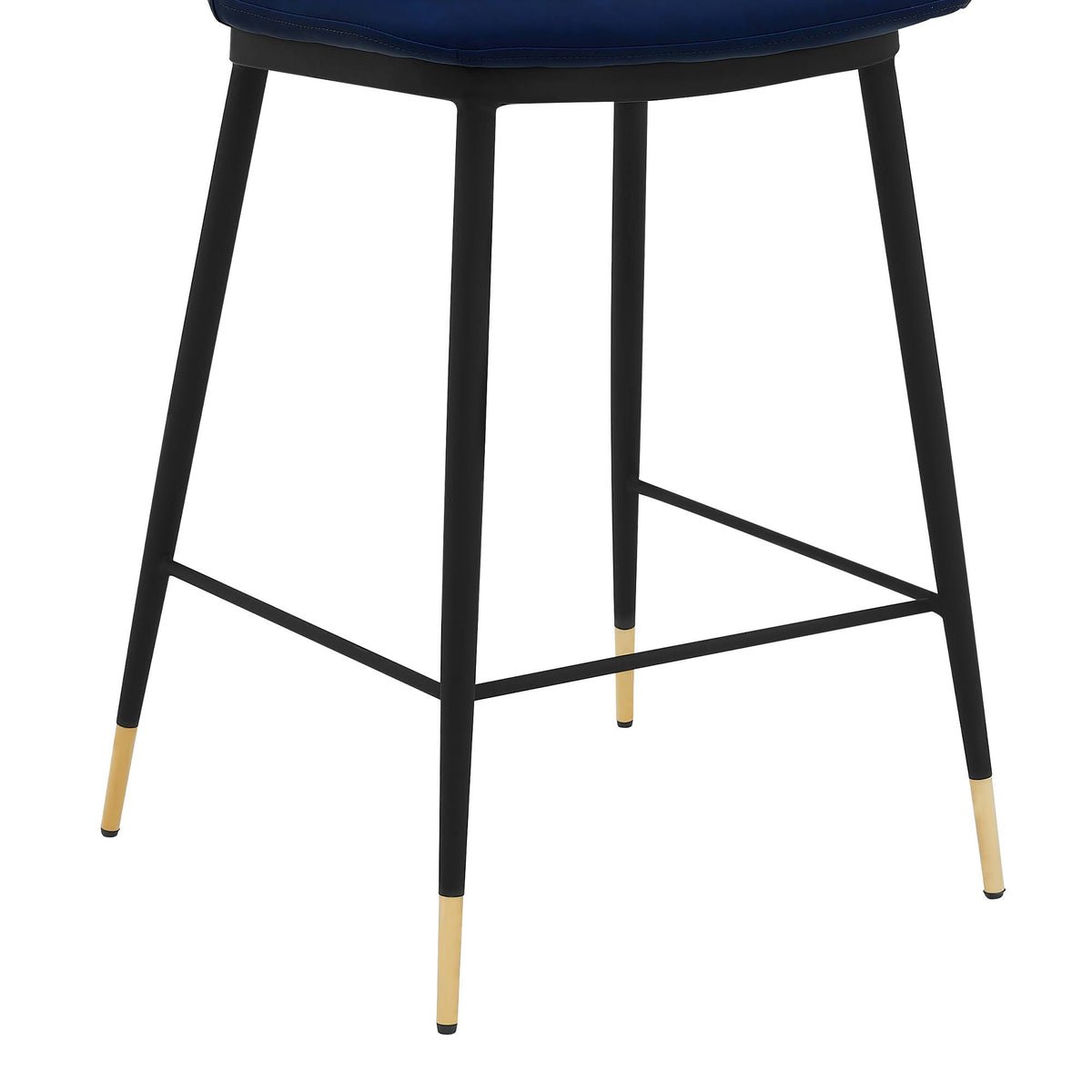Blue Faux Leather Metal Counter Height Bar Stool S4859