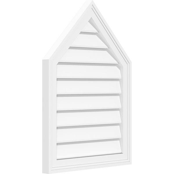 22x22W x 30x22H Peaked Top Surface Mount PVC Gable Vent C118579