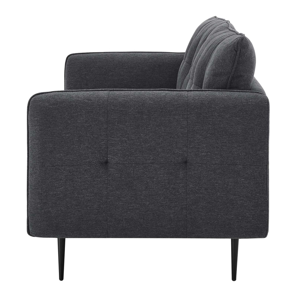 Tufted Fabric Dark Grey Sofa D602197
