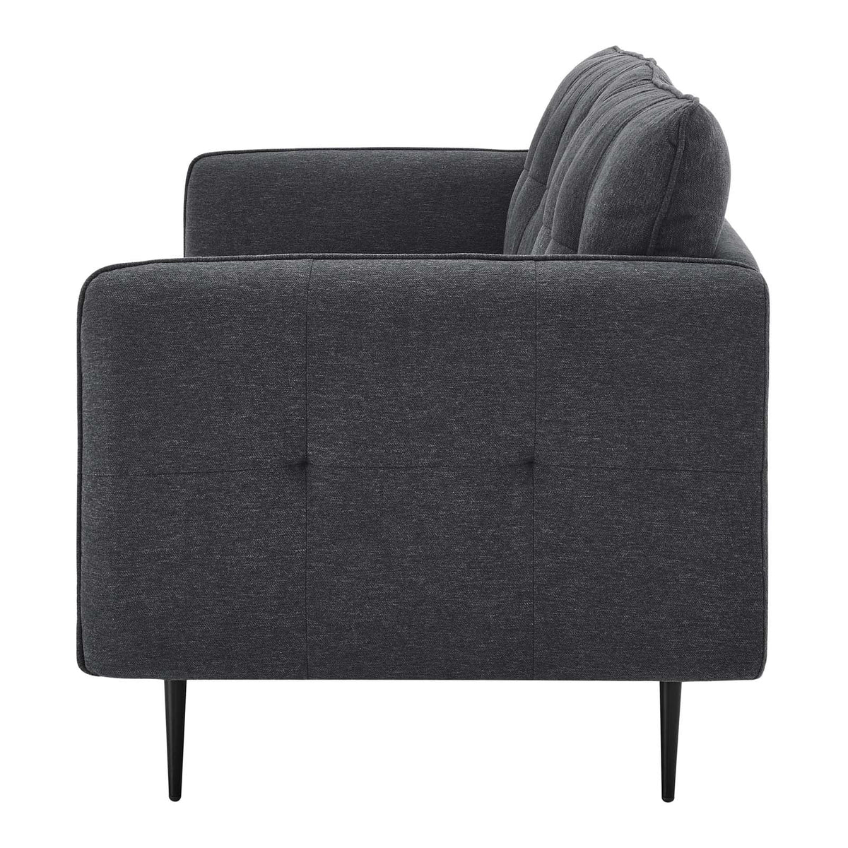 Tufted Fabric Dark Grey Sofa D602197