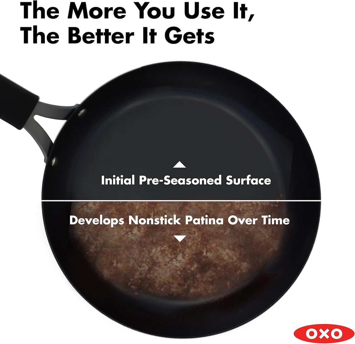 Black 12 Carbon Steel Frying Pan with Silicone Sleeve I2985