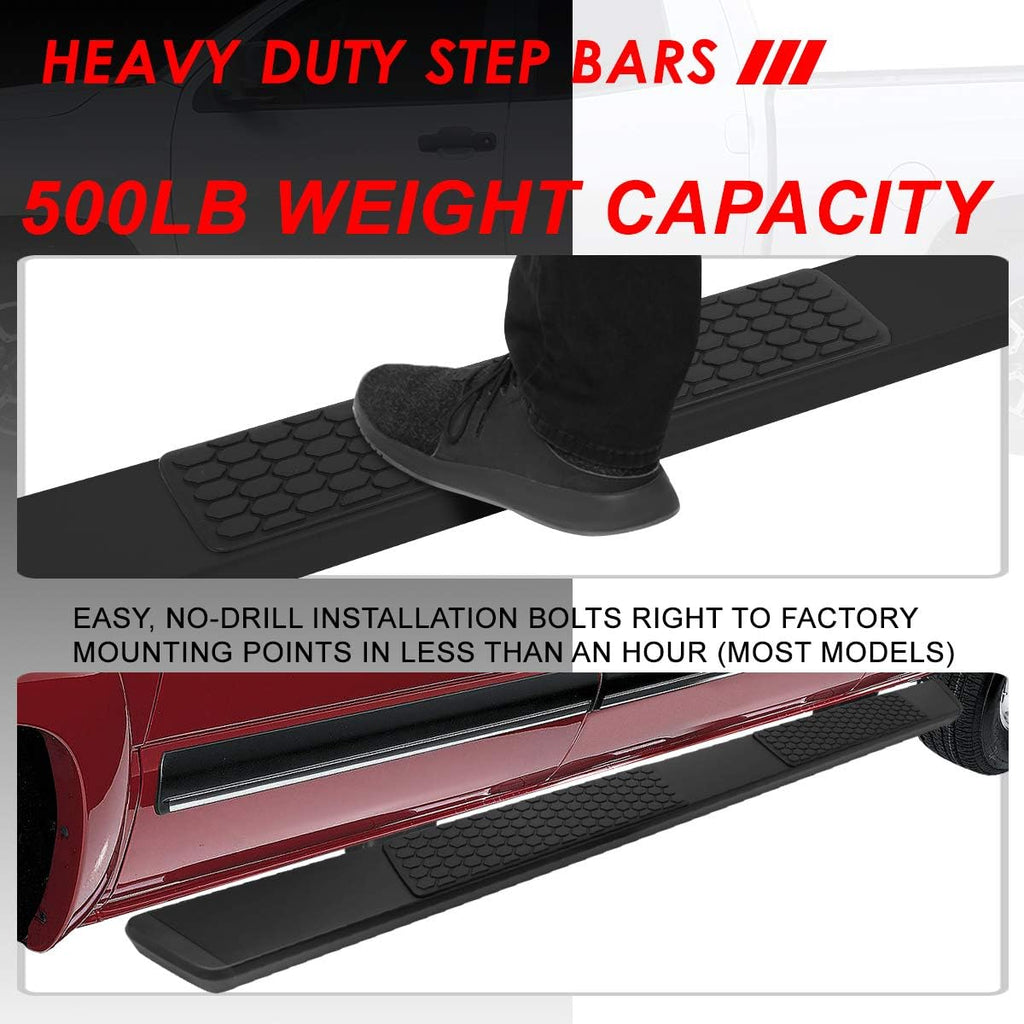 5.5 Inches Stainless Steel Black Powdercoated Side Step Nerf Bar Running Boards C8034