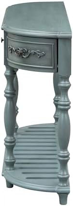 White Retro Curved Console Table with 2 Top Drawers and Solid Wooden Frame K302