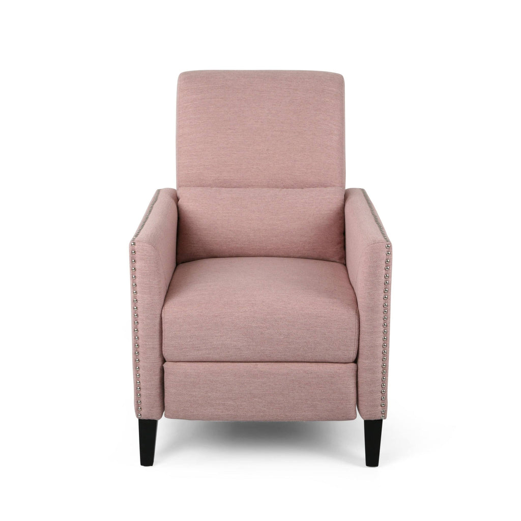Light Blush Fabric Push Back Recliner N2934