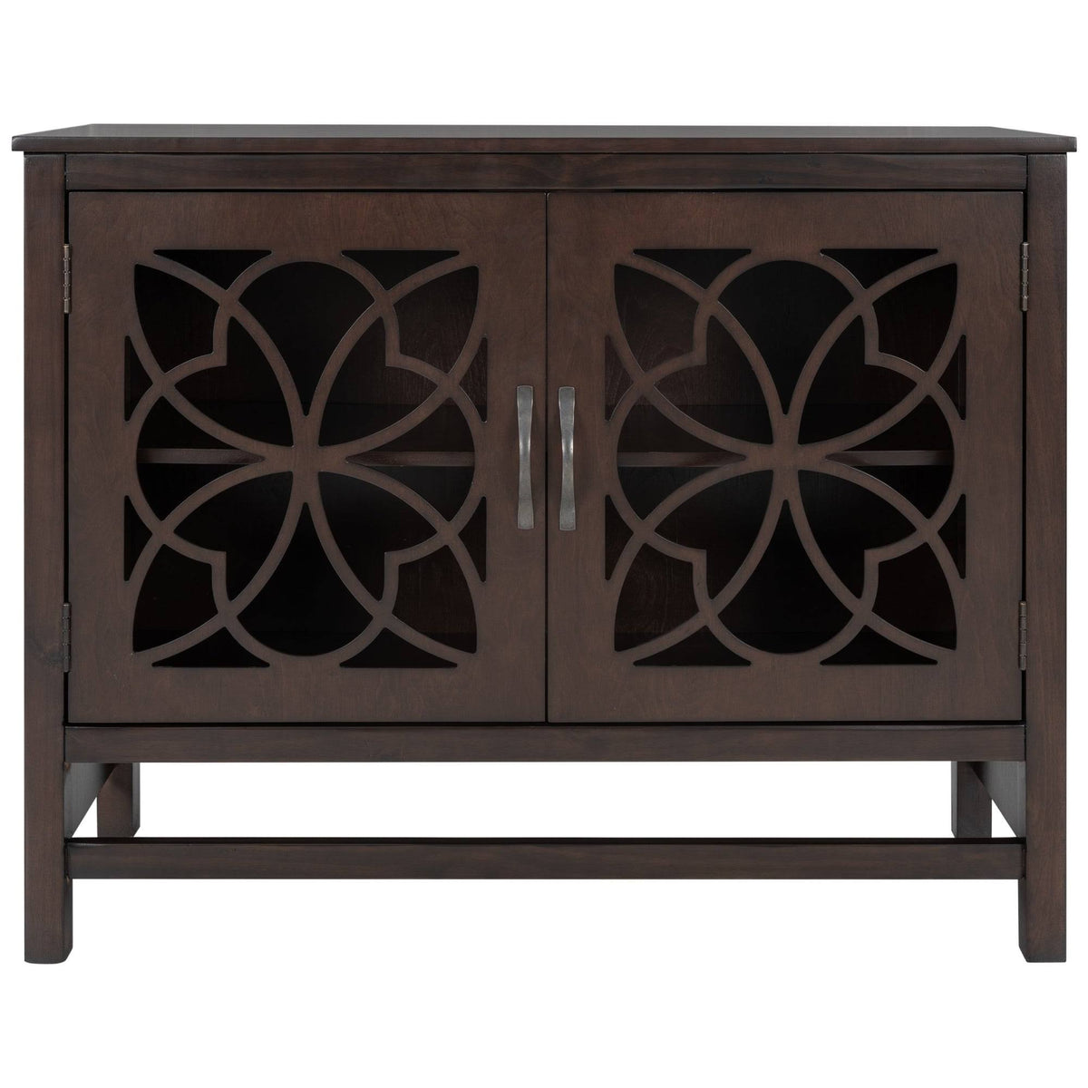 Brown Navy Blue Wood Accent Sideboard Storage Cabinet with Doors U6016