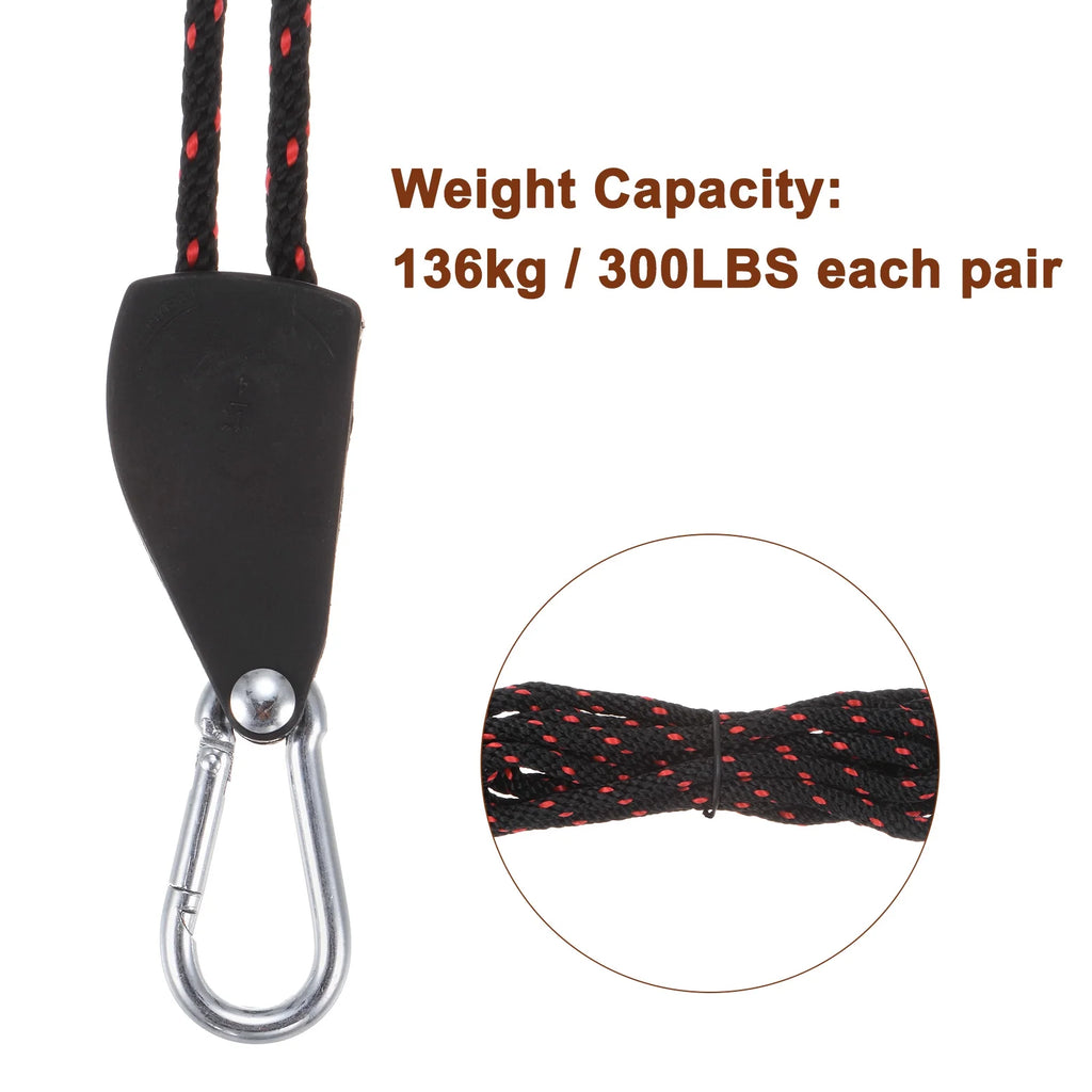 4 Pieces 1/4" (6mm) Ratchet Rope Hanger Metal Gears 7.9ft (2.4meter) Tie Down Strap C112242