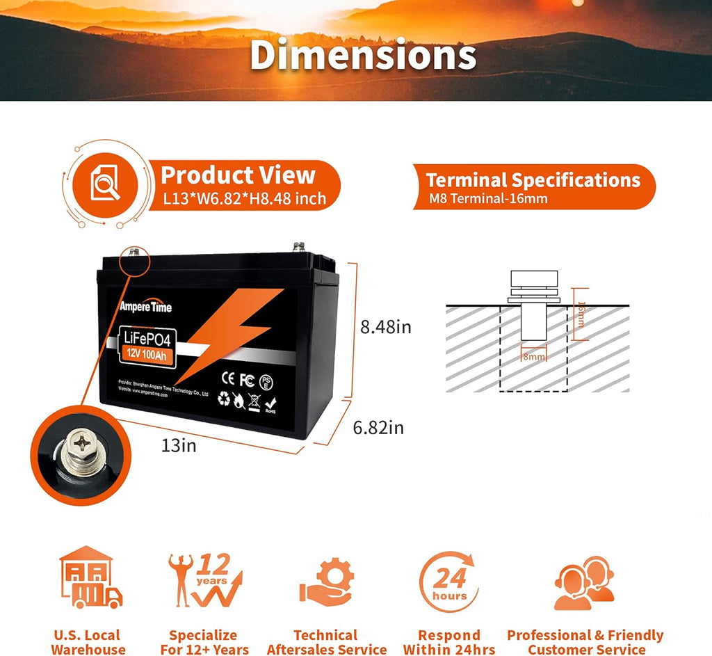 LiFePO4 Deep Cycle Battery 12V 100Ah with Built-in BMS S467713