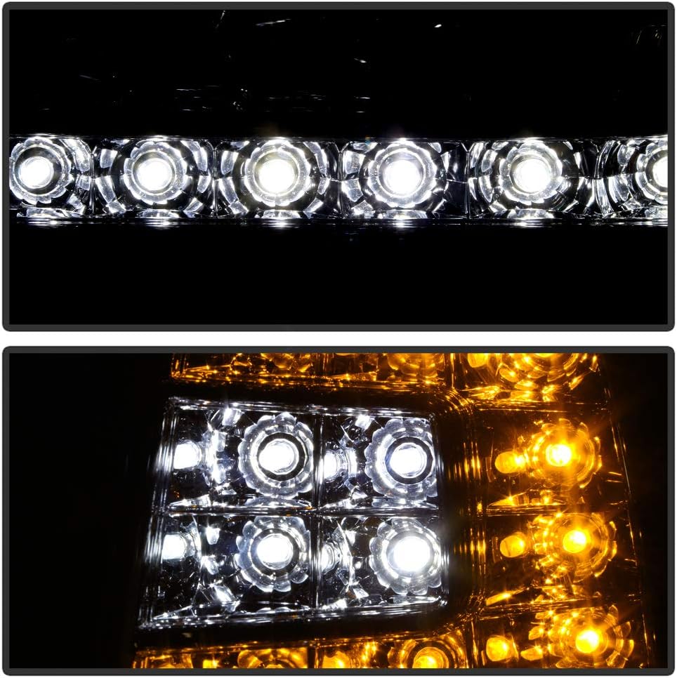 Smoked LED Strip DRL Headlights and LED Corner Lights A3541