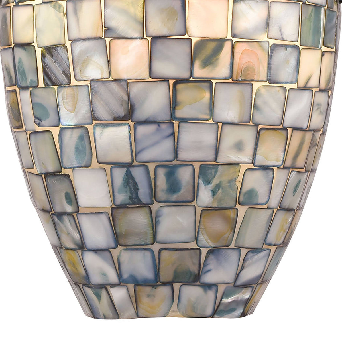 Satin Nickel 1-Light Sconce with Glass/Gray Capiz Shells R16386