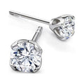 14K White Gold Womens Stud Earrings N7742