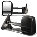 Pair of Black Textured Telescoping Manual Side Towing Mirrors O100163