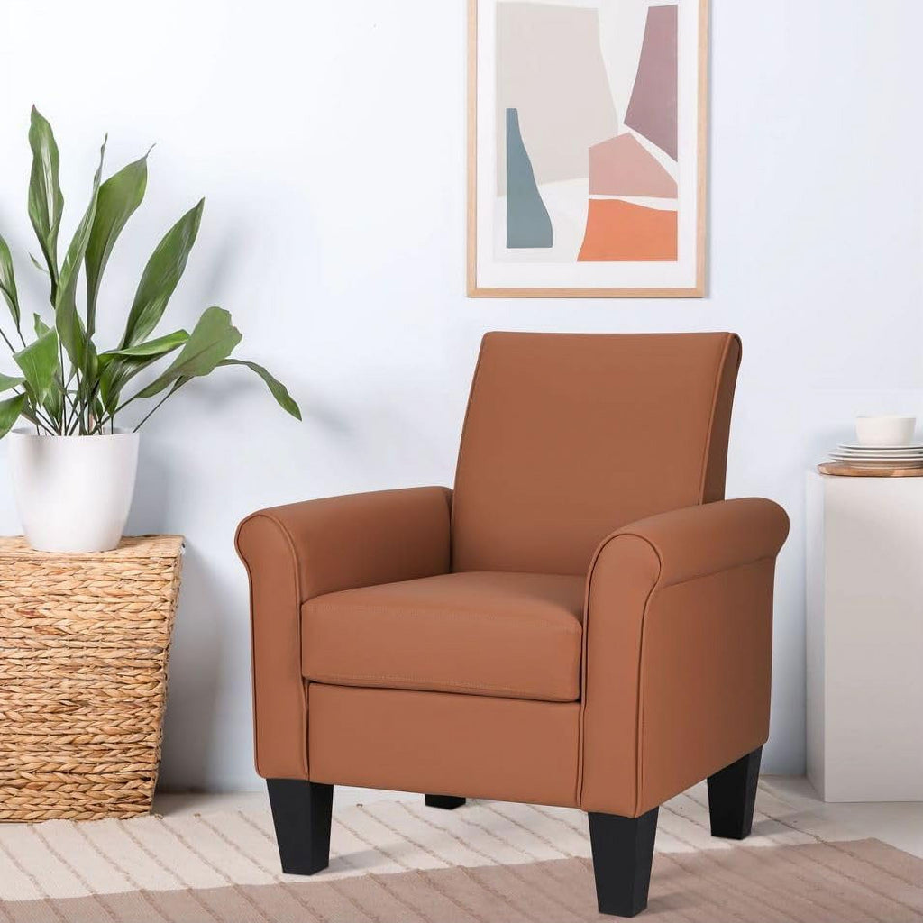 Espresso Faux Leather Accent Chair W261539