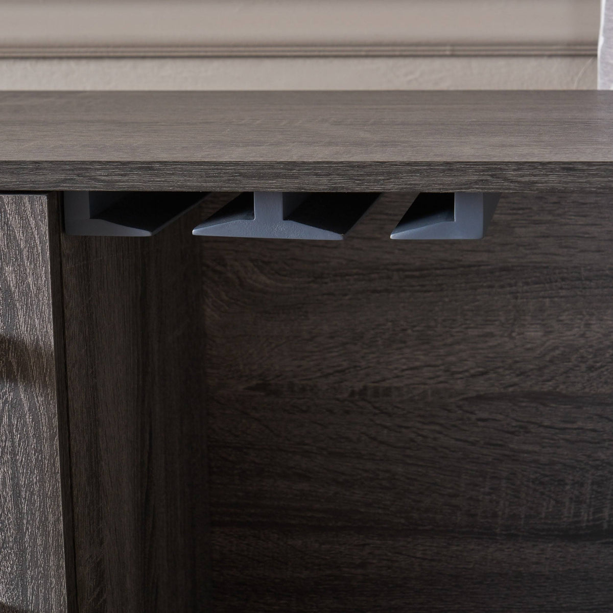 Sonoma Gray Oak and Black Finish Bar Cabinet I260