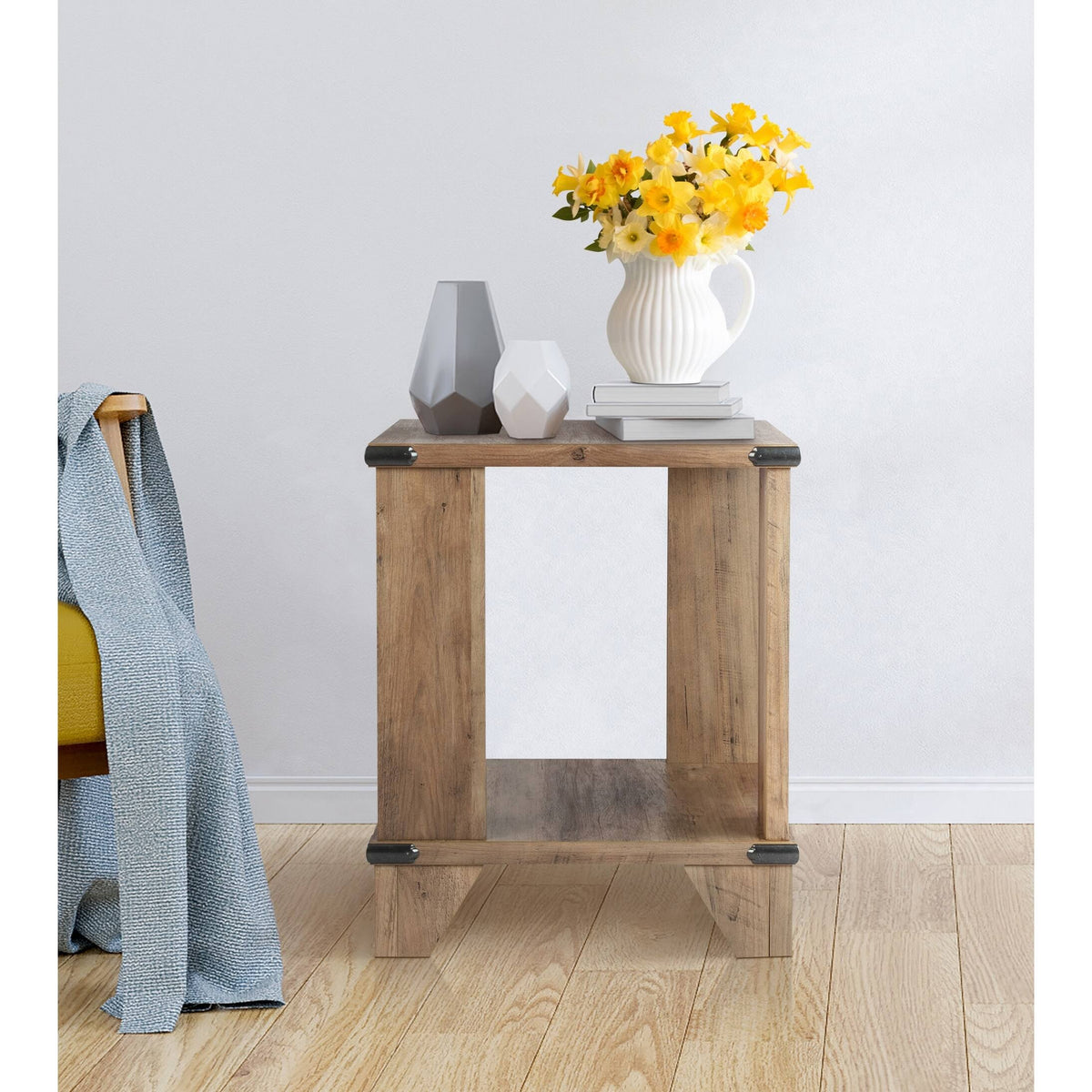 Rustic Oak End Table (Set of 2) D3335
