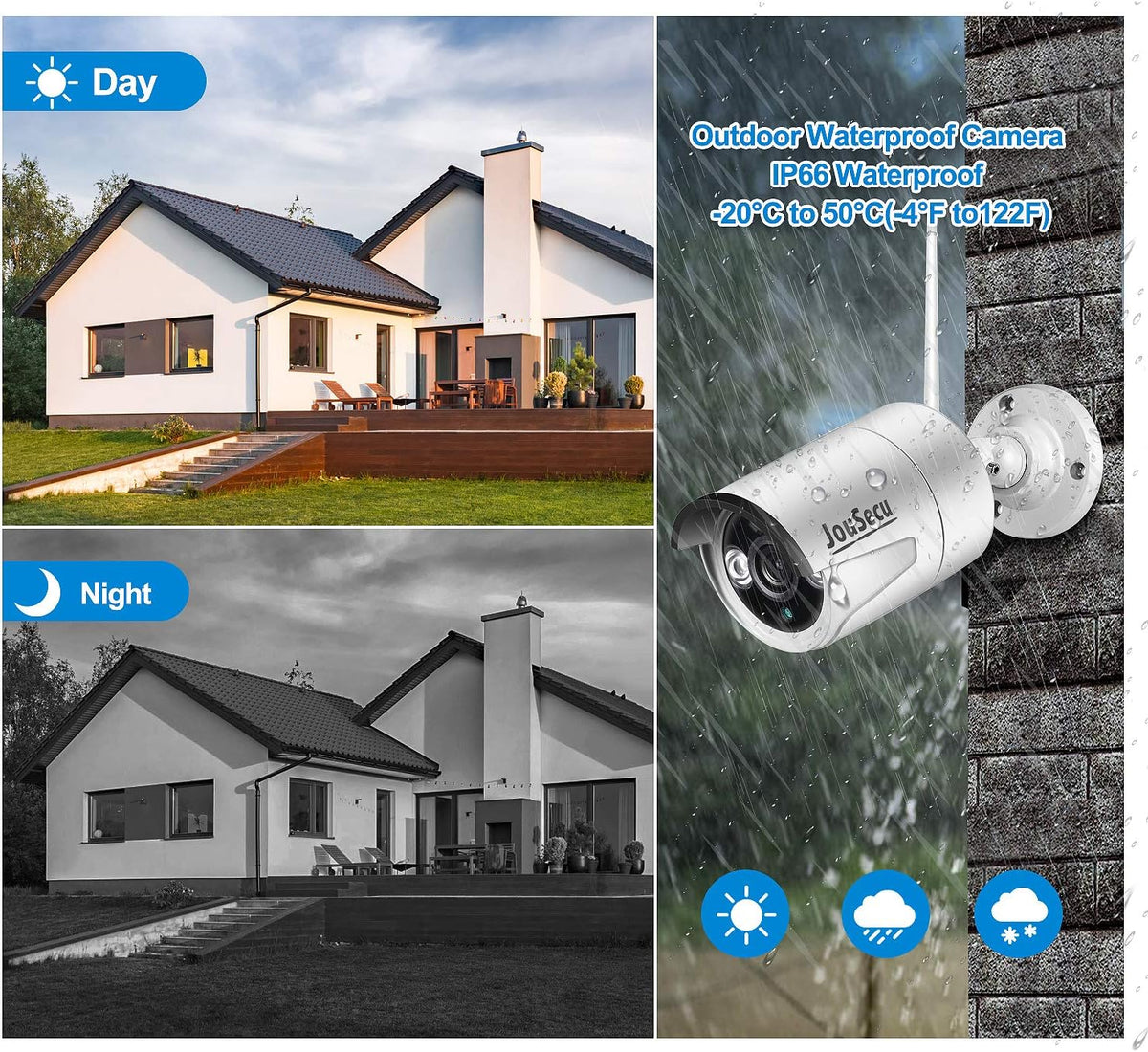 Wireless Security Camera System with 8CH NVR 4Pcs 1080P Night Vision Motion Detection Waterproof V9710