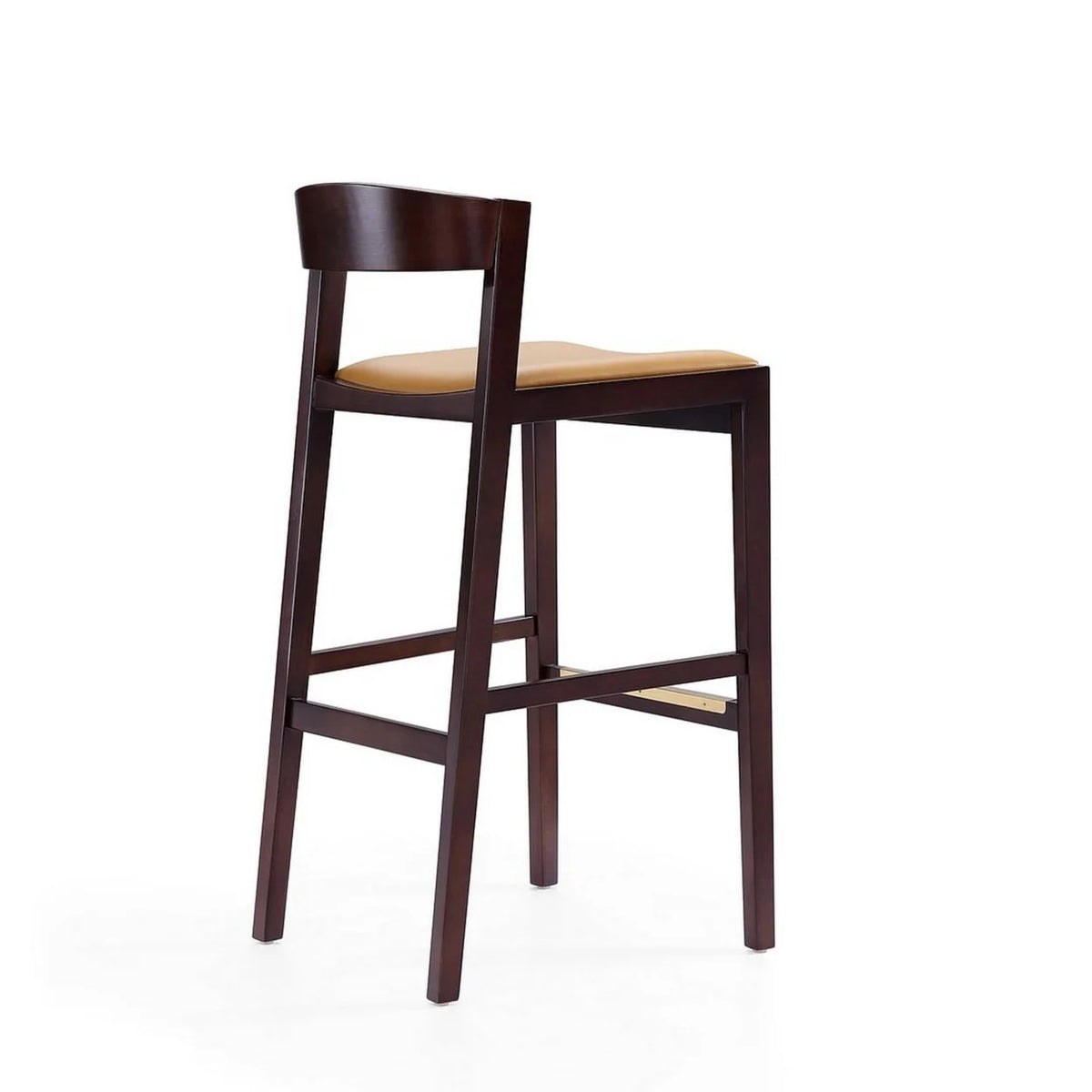 Camel and Dark Walnut Beech Wood Barstool (Set of 2) D6711