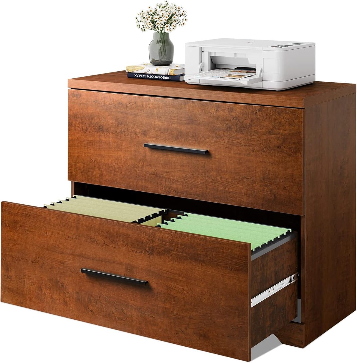 Gray Oak 2 Drawer Wood Lateral File Cabinet M1432