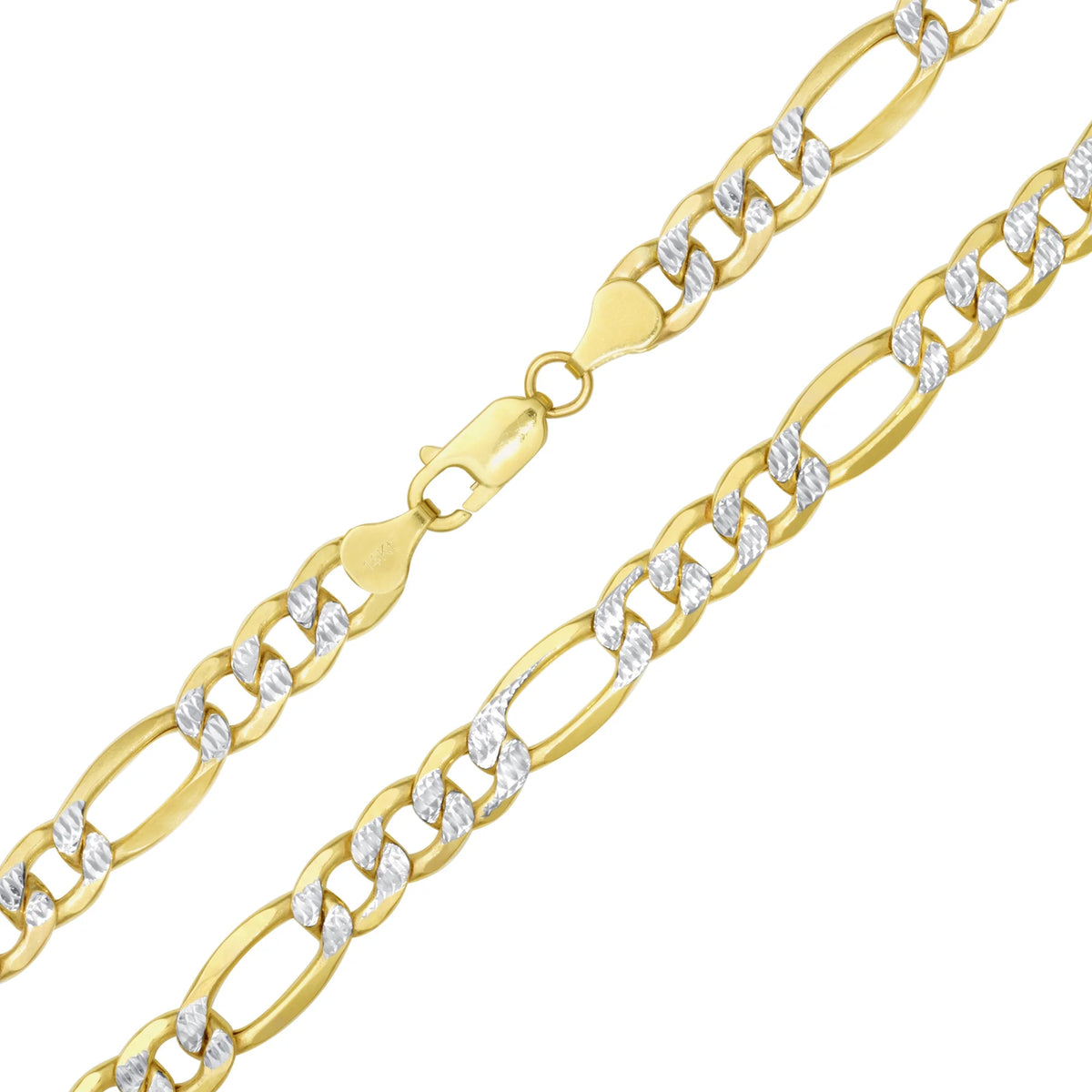 14k Yellow Gold Solid 8.5mm Figaro Chain Necklace 20" - 30" B3177
