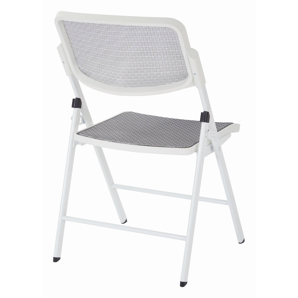 White ProGrid Mesh Folding Chair Q245