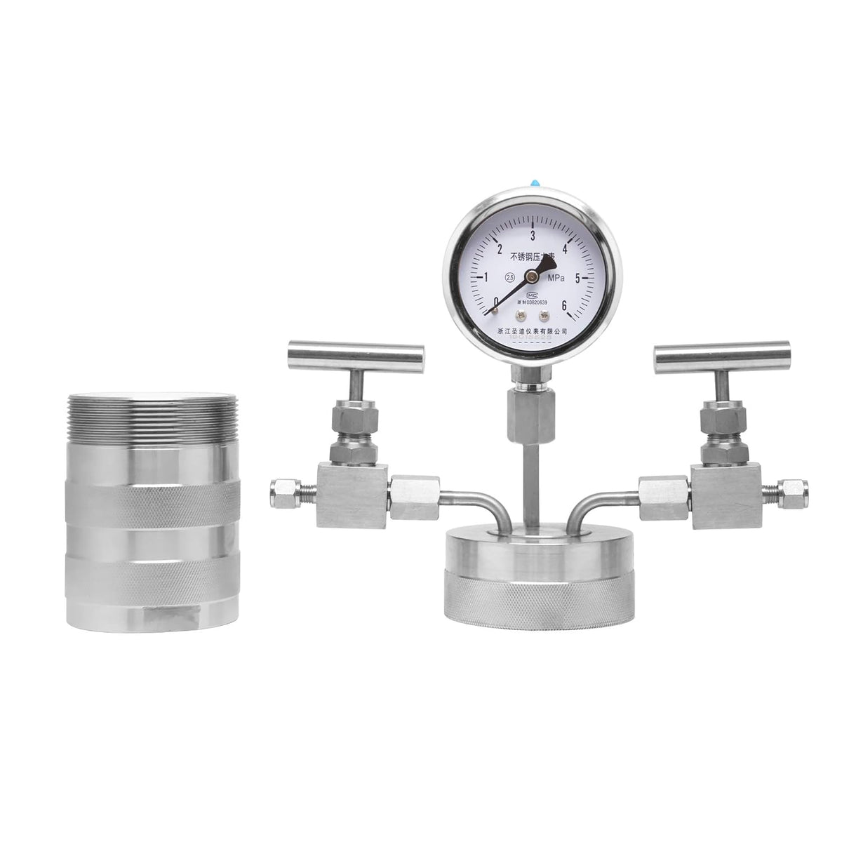 300ml Hydrothermal Synthesis Autoclave Reactor with polytetrafluoroethylene Lining Pressure Gauge B6733