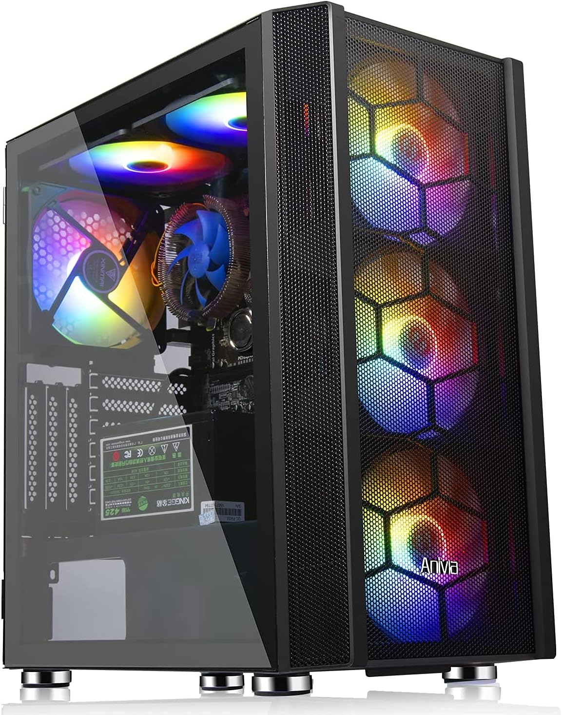 ATX Mid-Tower PC Gaming Case with Glass Side Panel A3521
