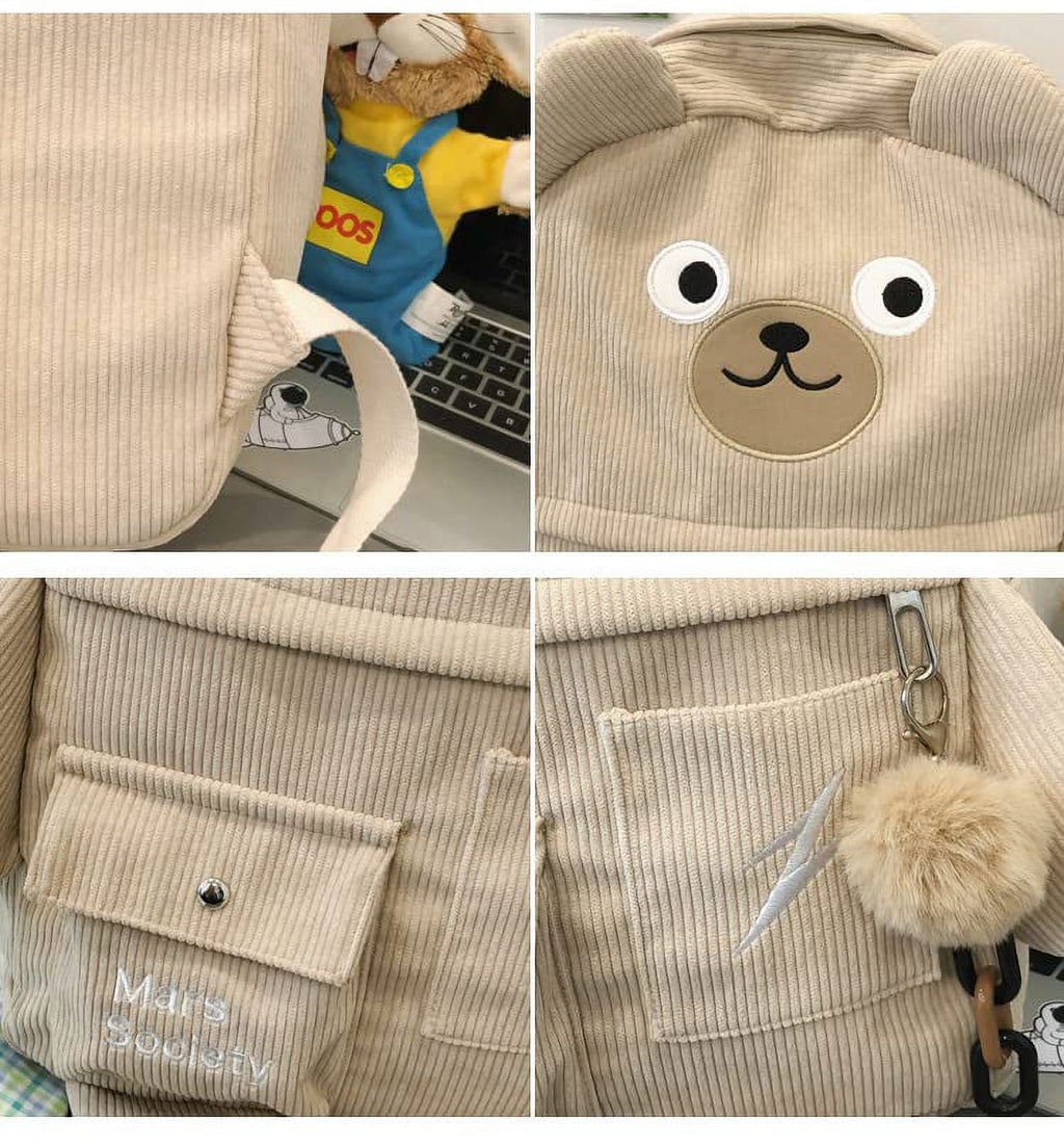 Corduroy Backpack Schoolbag W332752