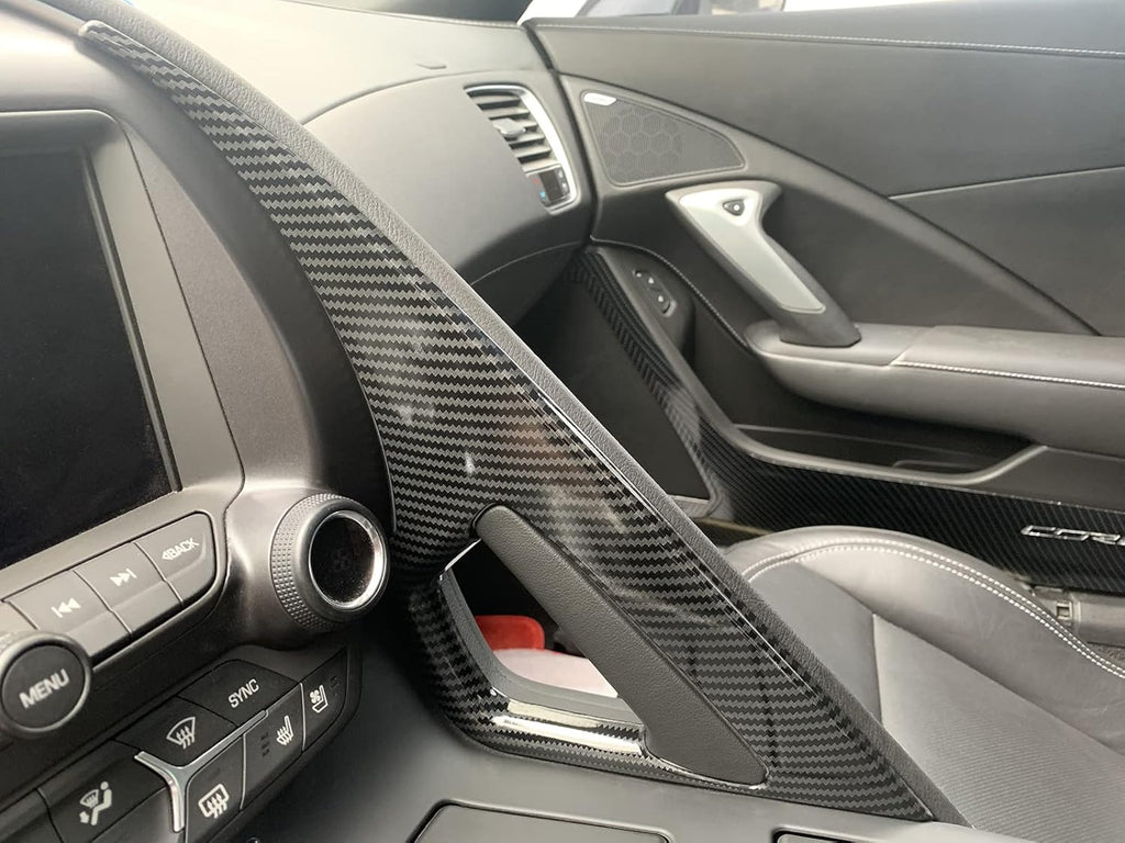 Carbon Fiber Central Control Armrest Cover Trim for 2014-2019 Chevrolet Corvette C7 O895456