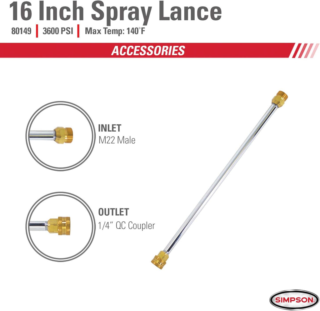 Gas Pressure Washer 3200 PSI 2.5 GPM with 16" Spray Wand I507