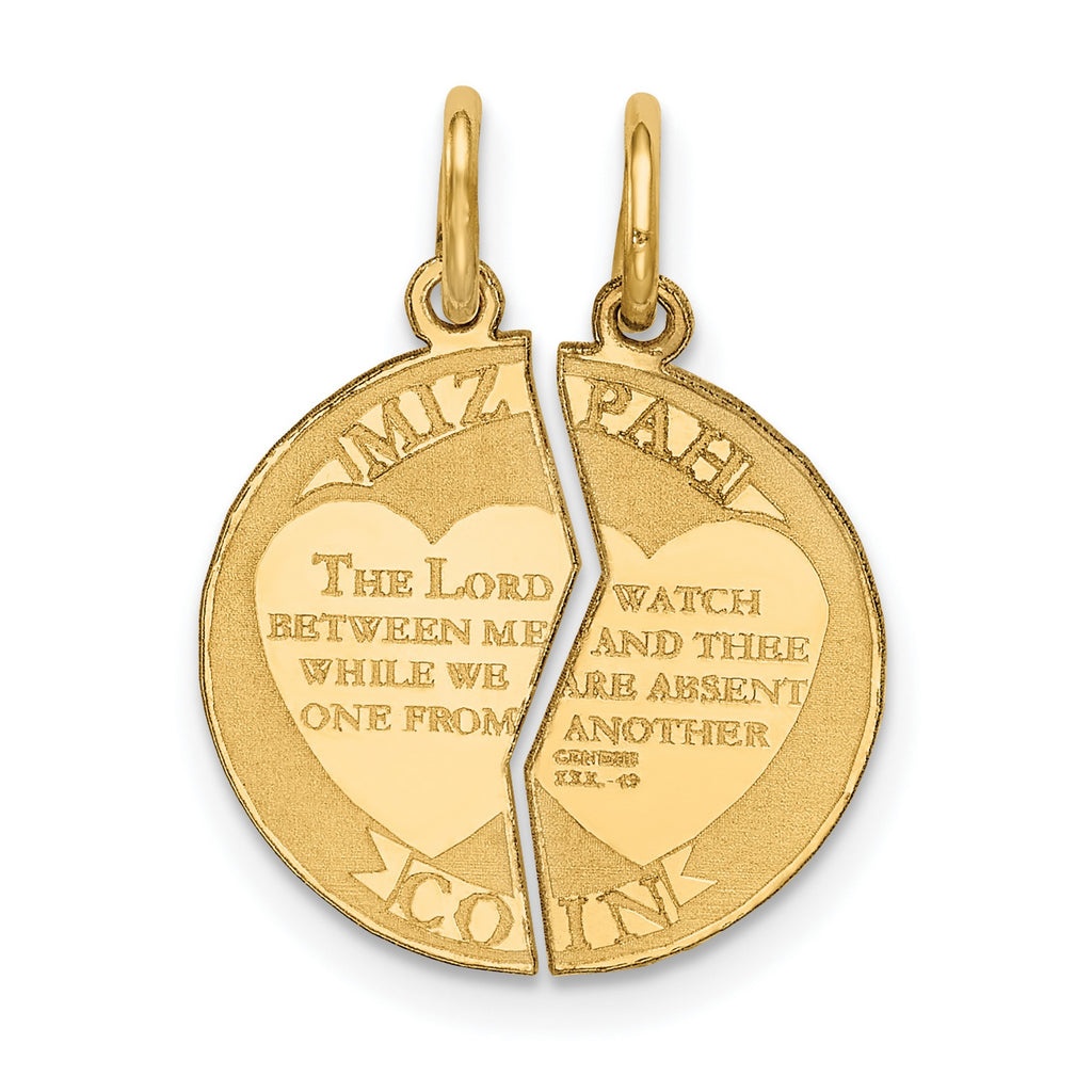 14k Yellow Gold 2-Piece Break Apart Round Pendant 22 mm x 17 mm R78277