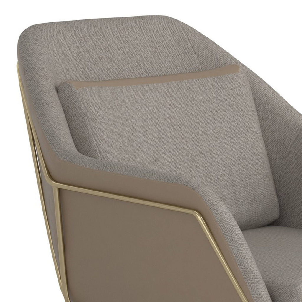 Gray Fabric Accent Chair with Angled Sled Base C269195