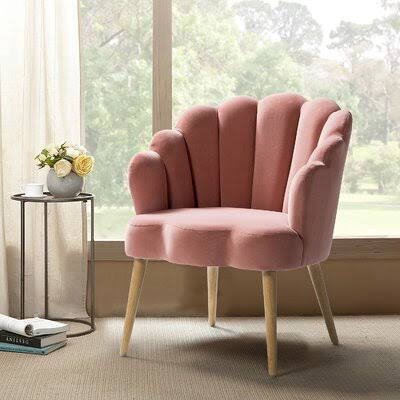 Pink Velvet Tufted Velvet Armchair E18687