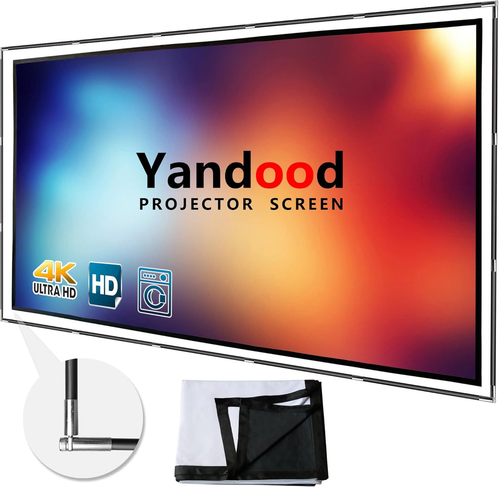 Foldable Projector Screen 120 inch 16:9 HD 4K Anti-Crease Black Backing Portable Projection Screen Pack of 2 Z841171